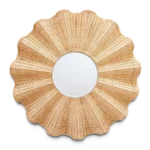 Scalloped Rattan Mirror