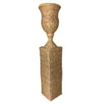 Rattan Urn Pedestal Planter - Image 5