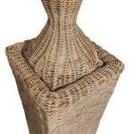 Rattan Urn Pedestal Planter - Image 4